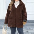 thumbnail image 5 of Antinious Womens Plus Size Solid Long Sleeve Double Sided Fleece Hooded Zipper Jacket,Jackets for Women Trendy,Casual Winter Coats for Women,Brown,XXXXXL, 5 of 5