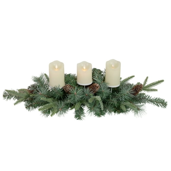 Northlight 32" Artificial Mixed Pine and Pine Cones Christmas Candle Holder Centerpiece