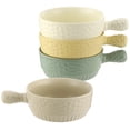 thumbnail image 6 of 4 Pcs French Onion Soup Bowls, 21.3 oz Ceramic Bowls with Anti-Scald Grip Handles & Embossed Diamond Pattern, Microwave Dishwasher Oven Safe for Chili, Beef Stew, Cereal, Pasta & Baking (4 Colors), 6 of 6