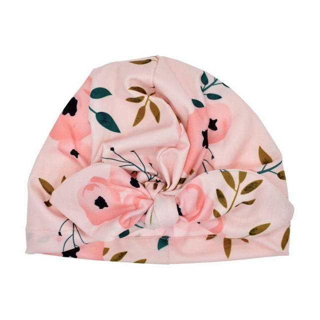 DPTALR Nouveau-Né Bébé Garçon Fille Chapeau de Soleil pour Bébé Casquette à Nœud Floral Turban pour Tout-Petit Accessoires Photo