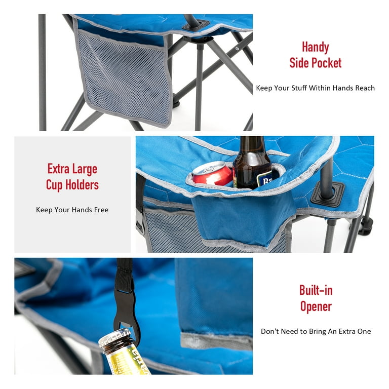 SunnyFeel XXL Oversized Camping Chair Heavy Duty 500 LBS Ideal for Tall People Above 6 4 Blue