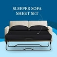 thumbnail image 2 of 600 Thread Count Pima Cotton Sleeper Sofa 4-PCs Sheet Set Twin Sofa Size Black Stripe, Fits (5 Inch Deep) Sofa Bed Sheets, 2 of 6