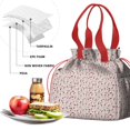 thumbnail image 4 of Light Pink Christmas Gnome Pattern Drawstring Lunch Bag Women - Drawstring Lunch Bag Insulated for Work Office - Stain-Resistant Large Lunchbags for Women with Multi-Pockets, 4 of 6