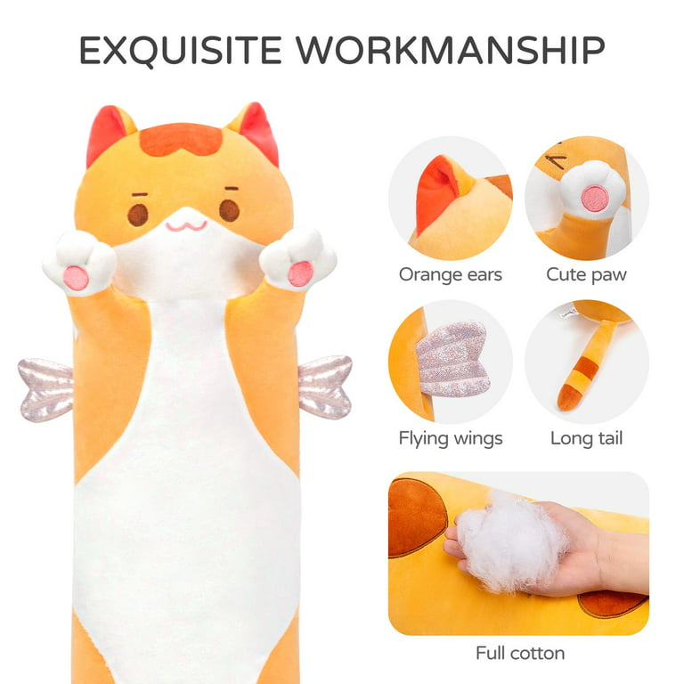 plushies Mewaii Long Cat Plush Body Pillow 50xm-110cm USA