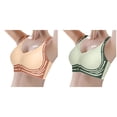thumbnail image 1 of 2 Pack(Green 1PCS & Orange 1PCS) Multipack Women's Comfortable and Transparent Shoulder Strap Cordless Backless Spongeless with Convertible Shoulder Straps, 1 of 7