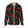 thumbnail image 2 of Uemuo Cherry Pattern Women's Full Zip UPF 50+ Sun Protection Hoodie Jacket Long Sleeve Sun Shirt Hiking Outdoor Performance with Pockets-, 2 of 9