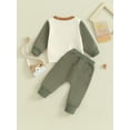 thumbnail image 5 of Baby Boys Clothing Sets 3M 6M 12M 18M 2Y Children Sweatshirt Kids Clothes Baby Contrast Color Long Sleeve Pullover Tops+ Pant Suits 2pcs, 5 of 10