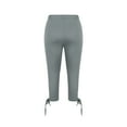 thumbnail image 4 of Cethrio Girls Capri Leggings, Elastic Waist Athletic Dance Stretch Summer Pants Gray Size 12-13 T, 4 of 8