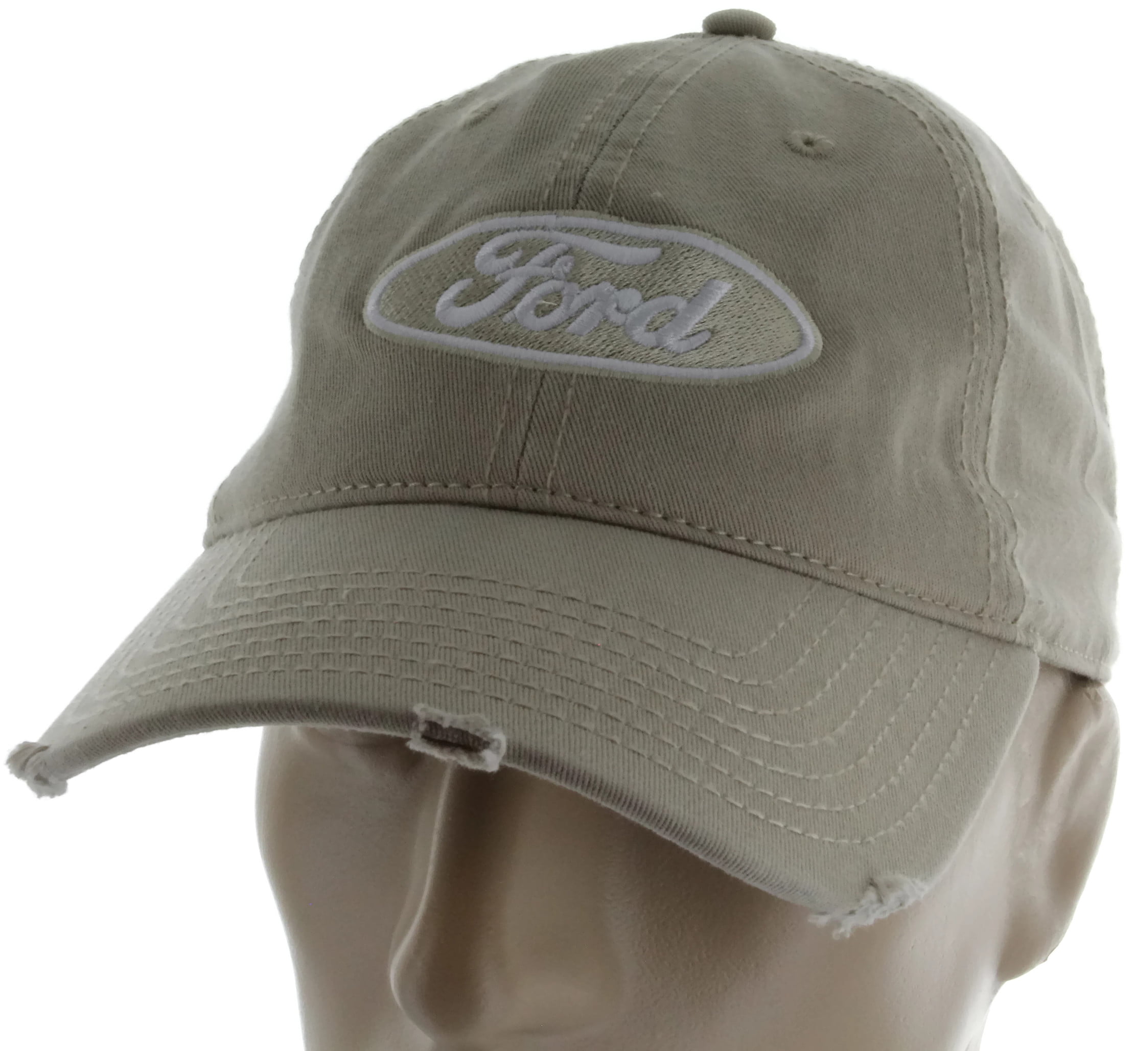 Ford F150 Distressed Tan Baseball Cap Trucker Hat Snapback Mustang GT