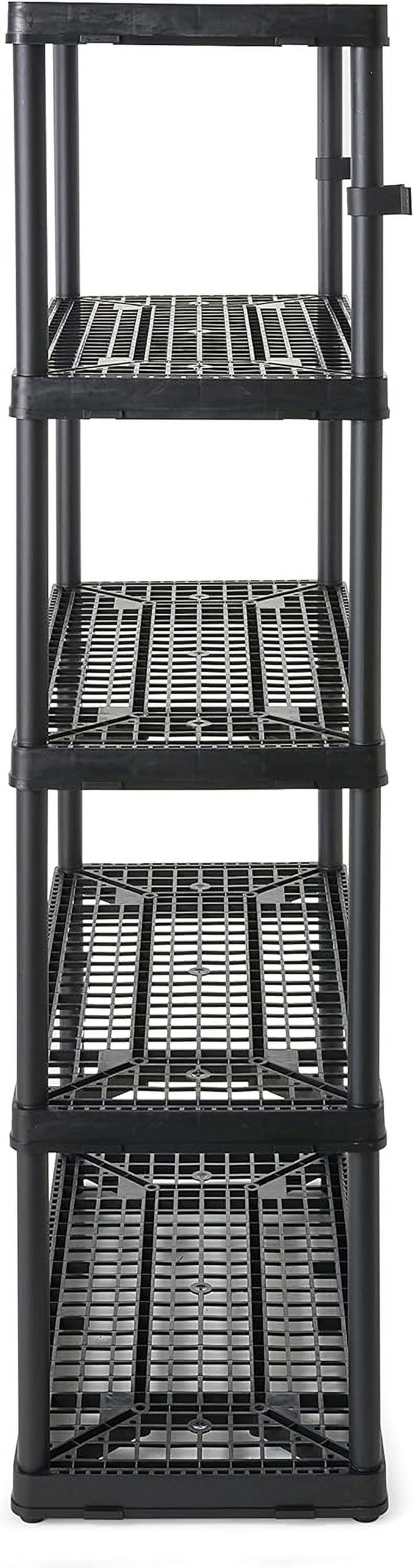Gracious Living 5 Shelf 72 x 36 x 18" Fixed Height Ventilated Heavy Duty Shelving Unit Organizer System for Home, Garage, Basement, and Laundry, Black