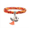 thumbnail image 5 of 30 pc Glass Beads Stretch Bracelets with Acrylic Alloy Wings Brass Bell Charms Lovely Wedding Dress Angel Dangle Mixed color 1-5/8 inch(42mm), 5 of 6