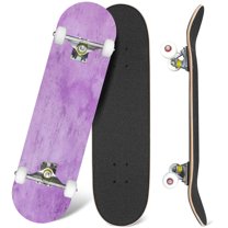 31'' Complete Skateboard 7 Layer Canadian Maple Double Kick Deck Skateboards purple wall Skate Board for Beginner Adult Gifts