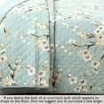 thumbnail image 6 of Cozy Line Aqua Teal Turquoise Floral Blooming Cotton Reversible Quilt Bedding Set, 6 of 6