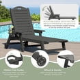 thumbnail image 4 of WestinTrends Aruba 2-Piece Outdoor Patio Chaise Lounge Chair with Wheels & Cup Holder with Patio Side Table, Gray, 4 of 16