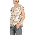 thumbnail image 4 of NOMADIC NOOK Women's 2 Packs Short Sleeve Square Neck Ruffled Floral Chiffon Blouse, 4 of 6