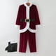 thumbnail image 2 of Traje navideño para niño pequeño, disfraz de Papá Noel, vestido de fiesta de manga larga, sombrero, cinturón, botas, conjunto de 5 piezas, disfraces de cosplay, rojo, 3 a 4 años, 2 of 4