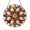 Acrylic 3.5 Inch, variant on Mandala Floral Faux Stained Glass Suncatcher, Round Window Hanging Decor with Golden Sun Center, Warm Color Petal Design for Peaceful Home