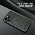 thumbnail image 2 of for iPhone 16 Pro Premium PU Leather + TPU Back Case, Magsafe Anti-Scratch Lightweight Ultra Slim Shockproof Protective Anti-Fall Business Phone Case for iPhone 16 Pro, Gray, 2 of 9