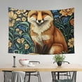 thumbnail image 3 of ZFLMY Fox Floral Background Polyester Tapestry Wall Decoration for Bedroom Living Room, Vivid Design, Easy to Hang, 4 Sizes Available 60x40in, 3 of 7