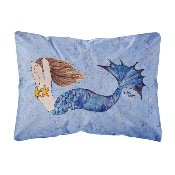 Carolines Treasures 8337PW1216 Mermaid Canvas Fabric Decorative Pillow, 12H x16W, multicolor
