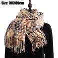 thumbnail image 2 of Bufanda de invierno para mujer, chal de cachemira con borlas y cuadros grandes, bufandas de gran tamaño, bufandas cálidas y acogedoras para invierno y otoño, 2 of 6