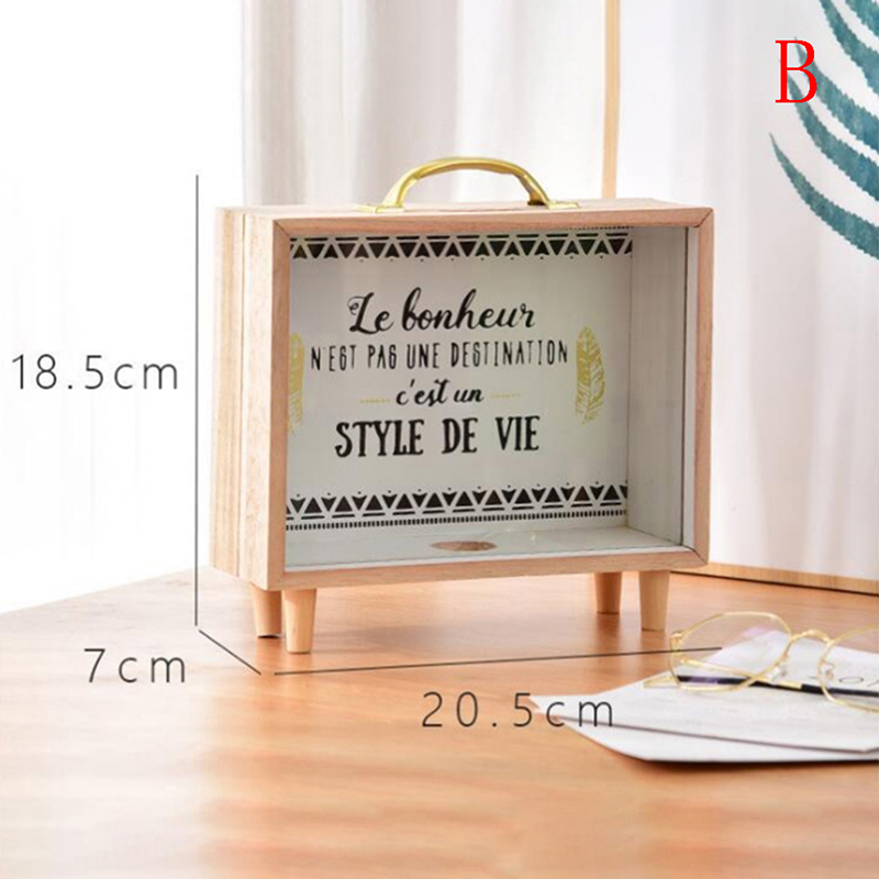 JETTINGBUY Wooden Money Bank Money Boxes Piggy Banks Home Decor Gift