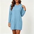 thumbnail image 2 of Long Sleeve Dress for Women Casual Sweatshirt Dress with Pockets - Loose Fit for Fall Winter, Multiple Colors, 2 of 9
