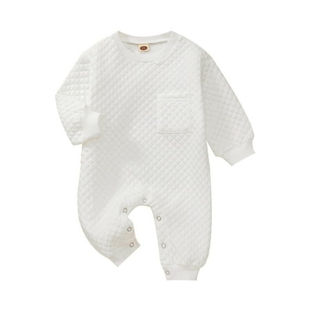 

Baby Girls Boys Autumn Solid Long Sleeve Romper Jumpsuit Clothes 18-24 Months