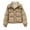 Khaki, variant on MELDVDIB Womens Quilted Puffer Jacket Thickened Zip-Up Solid Color Fashion Causal Hooded Coat Winter Warm Outerwear Tops with Zipper Pocket