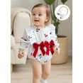 thumbnail image 6 of BemeyourBBs Baby Girl Fall Romper Cherry Print Long Sleeve Bow Jumpsuit Headband, 6 of 9
