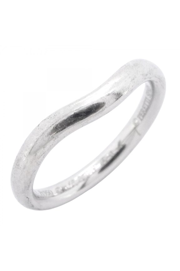 Pre-Owned Tiffany ring with curved band, Pt950 platinum, size 5, for women