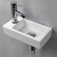 thumbnail image 4 of Wall Hung Basin Sink Small Cloakroom Basin Rectangle Ceramic Wash Basin Right Hand (Left Hand), 4 of 8