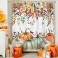 thumbnail image 5 of Shower Curtains for Bathroom-60"x72",Thanksgiving Pumpkin Autumn Watercolor Leaves Waterproof Bath Curtain Shower Curtain Set, 5 of 7