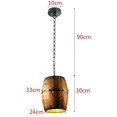 thumbnail image 5 of Pendants Ceiling Lamp Light Bar Cafe E27 Wine Wood Barrel Hanging Fixture, 5 of 5