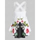thumbnail image 2 of Más el tamaño de los encajes de ganchillo de la impresión floral del entrecruzamiento Tank Top Rosegal Camisetas sin mangas de talla grande, 2 of 5
