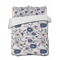 thumbnail image 2 of Navy Blue Floral Twin XL Size Down Alternative Comforter,Lightweight Comforter Quilt Bedding Set with Pillow Shams Vintage Watercolor Botanical Flower Leaf Bed Comforter Duvet Insert 68"x98", 2 of 7