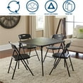 thumbnail image 5 of 5 Piece Folding Table and Chair Set Steel Frame Black, 5 of 7