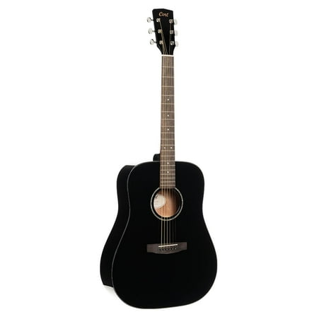 Cort Earth60BK Dreadnought Acoustic Guitar Solid Spruce Top Black OP