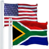 G128 Combo Pack: USA American Flag 3x5 Ft 150D Printed Stars & South Africa (South African) Flag 3x5 Ft 150D Printed