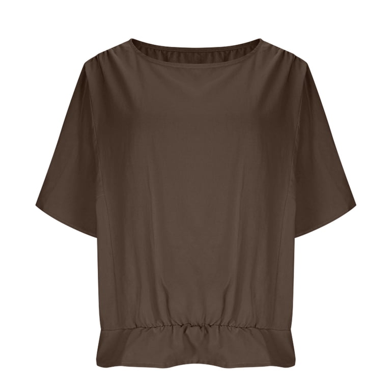 Ynynloco Women's 100%Cotton Linen Loose Casual Dolman Batwing