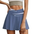 thumbnail image 2 of Women's Tight Fitting Quick-Dry Color Block Sports Short Skirt, Fake Two-Piece Yoga Pants Skirt for Running, Tennis, Gym Workouts and Athletic Performance,Blue-10,2XL, 2 of 4