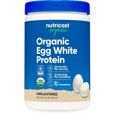 Nutricost Organic Egg White Protein Powder 8oz (Unflavored) - 15 Grams Protein Per Serving, GMO-Free, Gluten Free