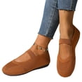 thumbnail image 4 of Womens Breathable Ventilated Knit Mesh Mary Jane Shoes, Elastic Single Strap Slip On Flats, Shock Absorbing Lightweight Daily Walking Footwear, 4 of 8