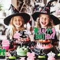 thumbnail image 2 of Witch and Princess Cake Topper 25Pcs Witch Princess Happy Birthday Cake Topper Dress Magic Hat Cupcake Toppers Green Pink Cake Decorations for Girls Fantasy Birthday Party Halloween Supplies, 2 of 7