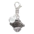 thumbnail image 2 of Delight Jewelry Silvertone Large Fancy Square with Rope Border Spinner - Silvertone Clip on Charm with Clear Crystal Drop, 2 of 4