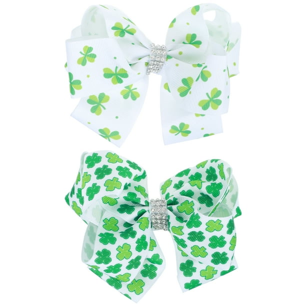 EeaseMX 2 piezas de accesorios para el cabello para niños, diseño de lazo y trébol, tocado con recortes, adornos para el cabello