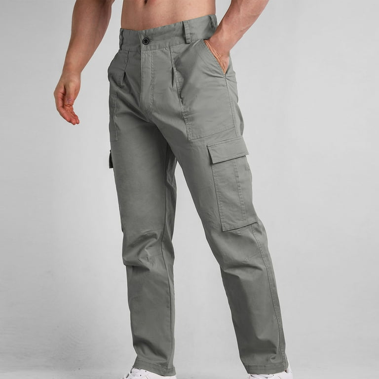 ohmzyzo Cargo Pants for Men Casual Cotton Lightweight Straight Leg