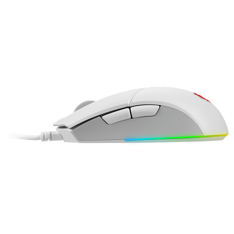 MSI Clutch Gm11 White Gaming Mouse - 5000 dpi Optical Sensor, Symmetrical, 10m+