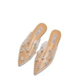thumbnail image 2 of Cape Robbin Closed Toe Sandals Women mules for woman Pointed Toe Flats For Women Pointed Toe Slip On Flats (Nude Rhinestone, 8.5), 2 of 3