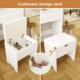thumbnail image 6 of VEANERWOOD 24.4" W Small Vanity Desk Set with Mirror and Lights, Makeup Vanity with Stool and Charging Station, 3 Color Lighting Modes for  Bedroom, 6 of 8